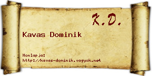 Kavas Dominik névjegykártya